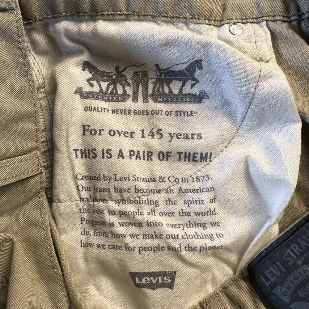 Levi's 514 Men's Beige Khaki Tan Jeans Straight Fit 38x32  White Tab